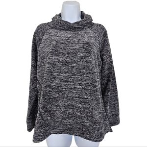 L.L. Bean Cozy Cowl Neck Sweater Gray Marled Knit Size Small